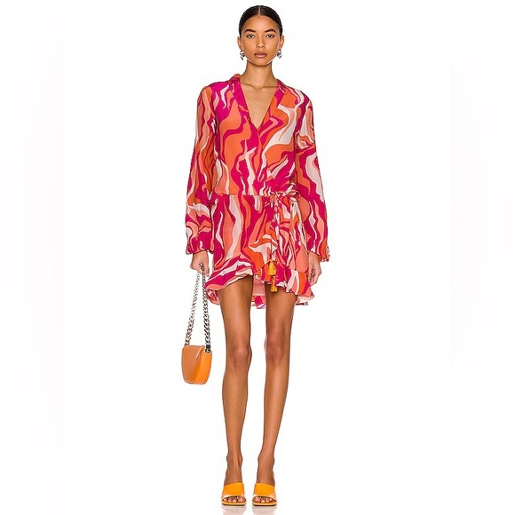 ROCOCO SAND Emily Wrap Mini Dress - Picture 1 of 10